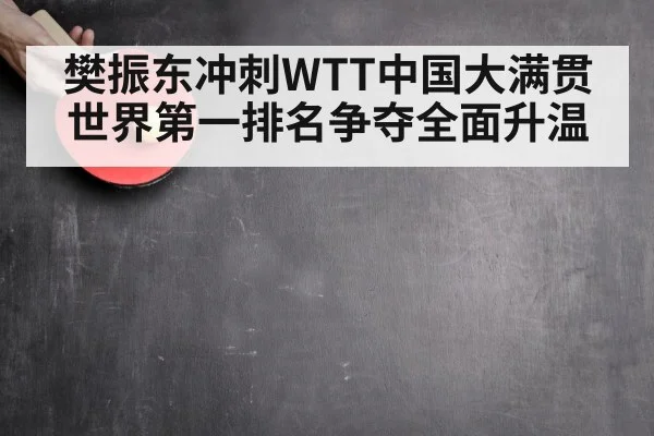 樊振东冲刺WTT中国大满贯 世界第一排名争夺全面升温